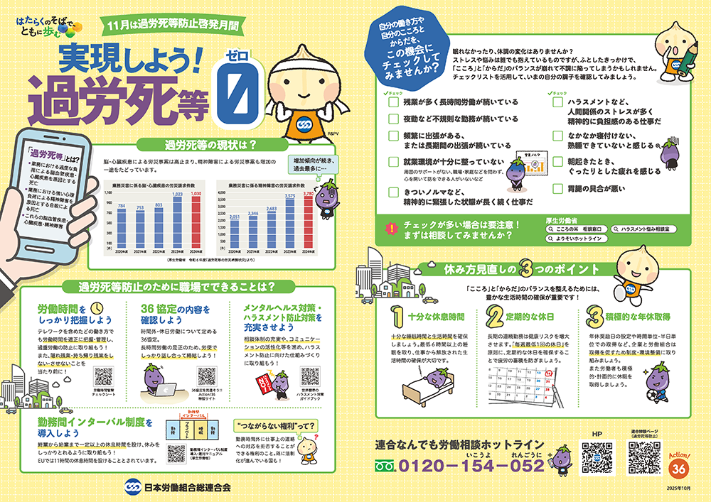 2025連合 過労死等防止啓発月間チラシ